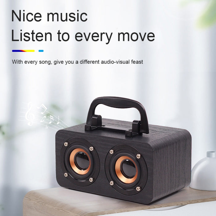Altavoces de subwoofer retro portátiles Bluetooth inalámbricos de madera FT-4002, soporte para tarjeta TF y reproducción de MP3 USB