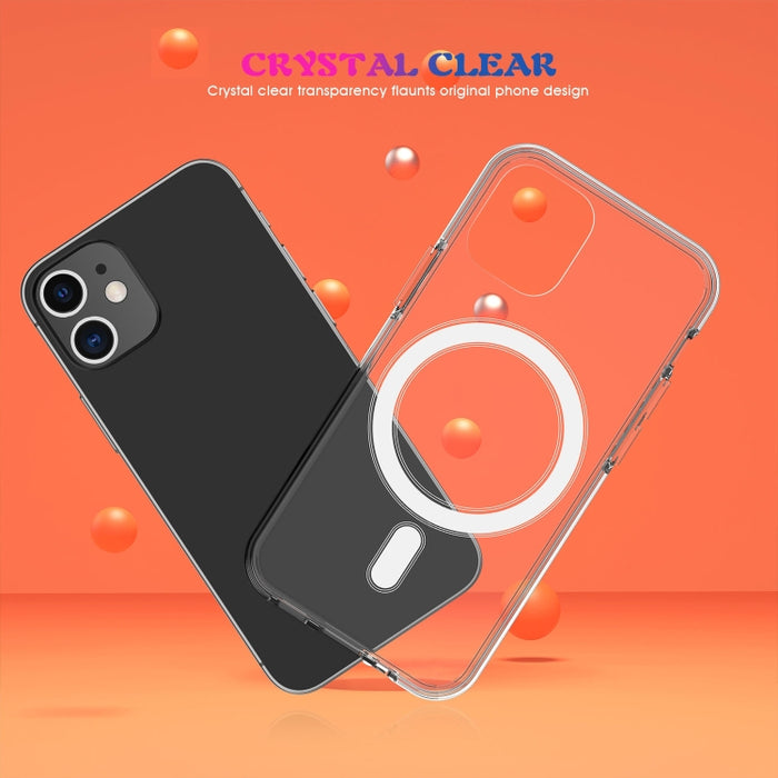 Anillo magnético simple Todo incluido Acrílico de cristal transparente PC + TPU Estuche a prueba de golpes