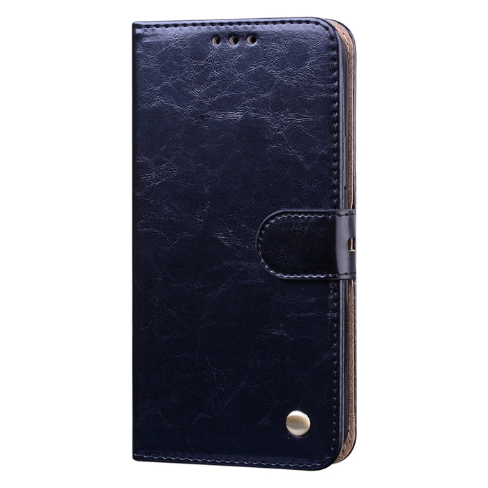 Estuche de cuero con tapa horizontal con textura de cera de aceite de estilo comercial para iPhone XR, con soporte y ranuras para tarjetas y billetera