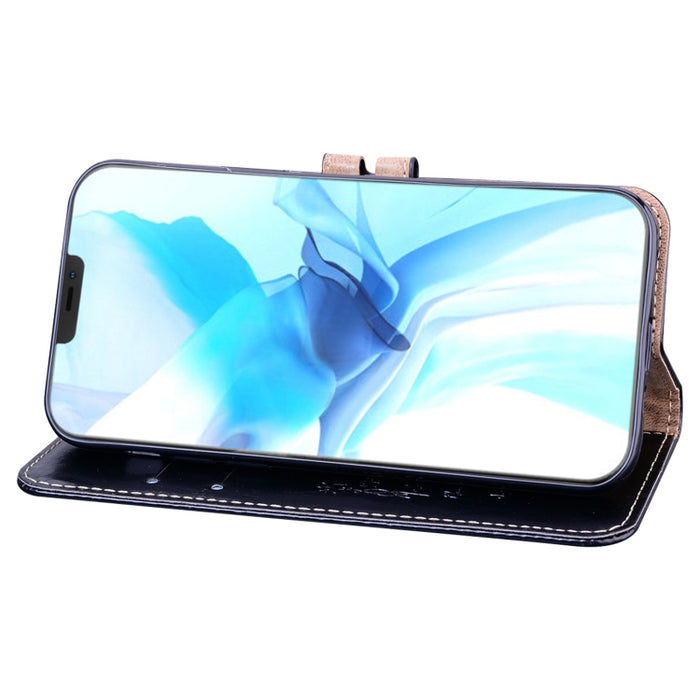 Estuche de cuero con tapa horizontal con textura de cera de aceite de estilo comercial para iPhone XR, con soporte y ranuras para tarjetas y billetera