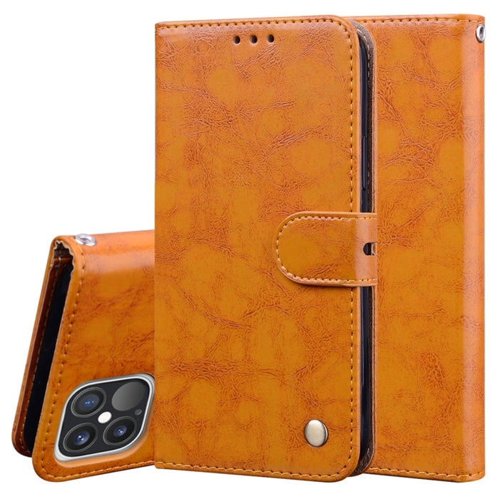 Estuche de cuero con tapa horizontal con textura de cera de aceite de estilo comercial para iPhone XR, con soporte y ranuras para tarjetas y billetera