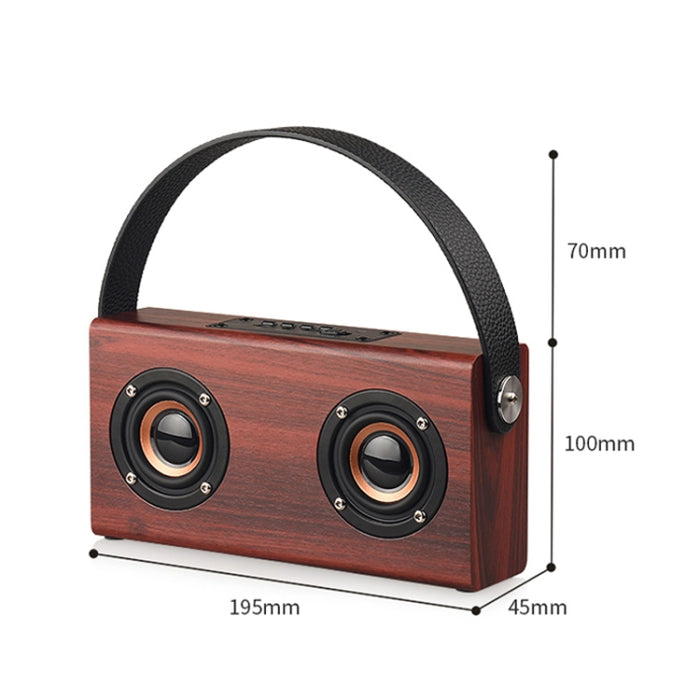 D10 Bluetooth 4.2 Altavoz Bluetooth de mano portátil de madera