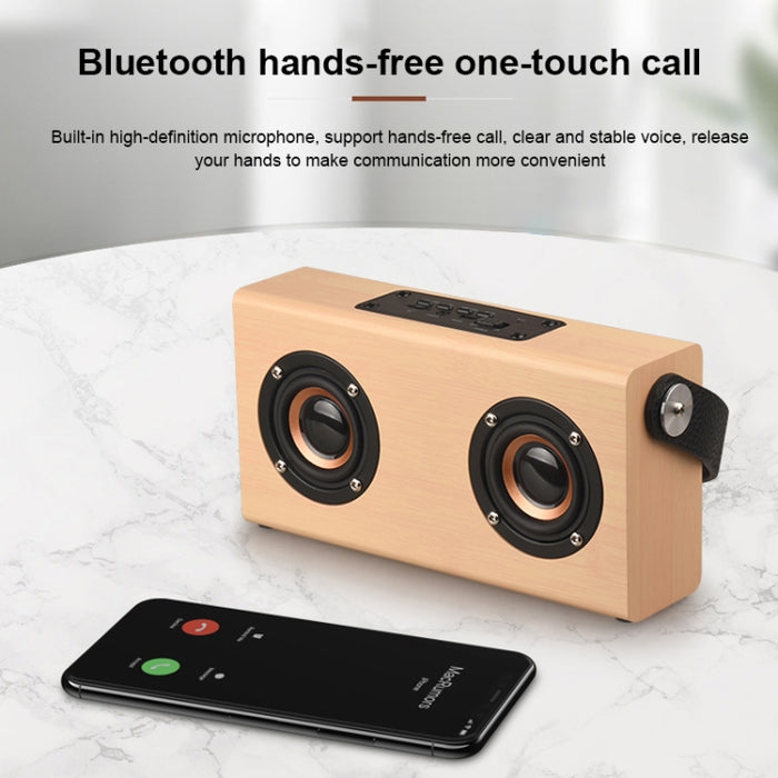 D10 Bluetooth 4.2 Altavoz Bluetooth de mano portátil de madera