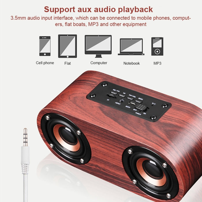 Q8 Bluetooth 4.2 Altavoz Bluetooth de cuernos dobles de madera clásico