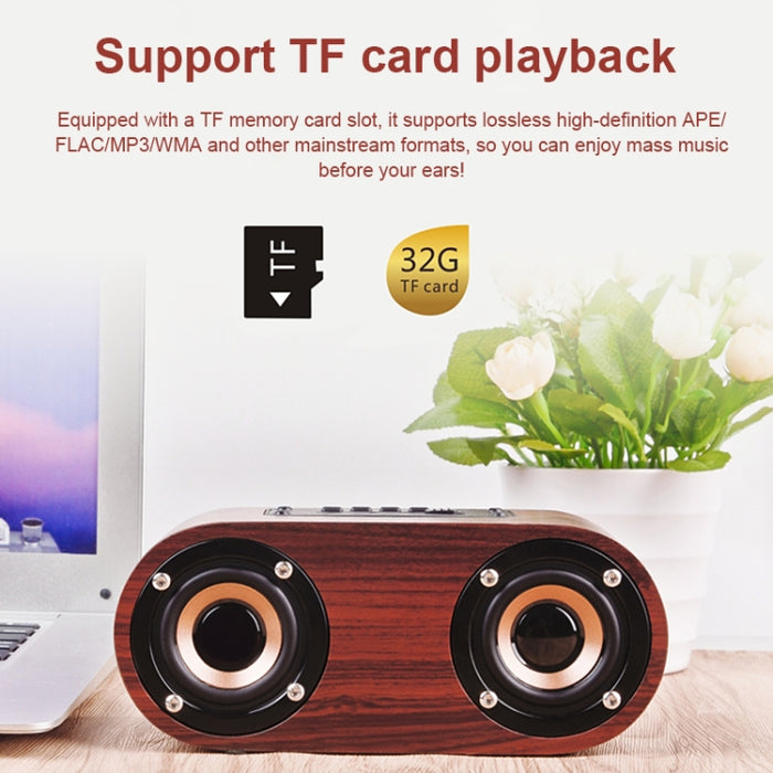 Q8 Bluetooth 4.2 Altavoz Bluetooth de cuernos dobles de madera clásico