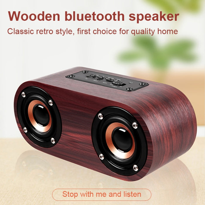 Q8 Bluetooth 4.2 Altavoz Bluetooth de cuernos dobles de madera clásico