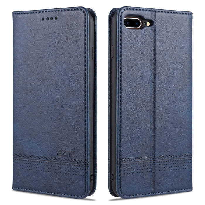AZNS Estuche de cuero con tapa horizontal con textura de becerro magnético con ranuras para tarjetas y soporte y billetera