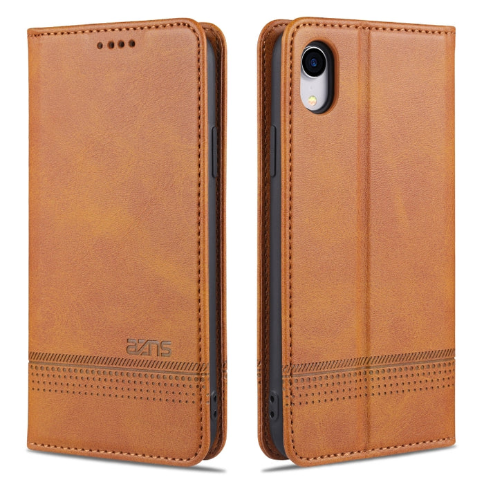 AZNS Estuche de cuero con tapa horizontal con textura de becerro magnético con ranuras para tarjetas y soporte y billetera