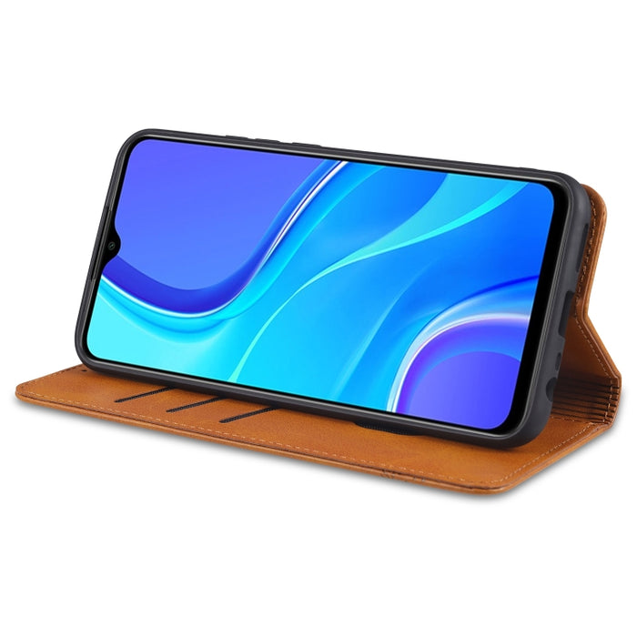 AZNS Estuche de cuero con tapa horizontal con textura de becerro magnético con ranuras para tarjetas y soporte y billetera, For Xiaomi Redmi 9, For Xiaomi Redmi Note 9 / 10X, For Xiaomi Mi 10 5G / 10 Pro 5G, For Xiaomi POCO X3 NFC, For Xiaomi Redmi 10X...