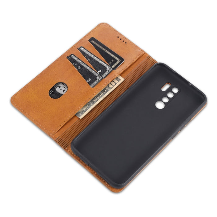 AZNS Estuche de cuero con tapa horizontal con textura de becerro magnético con ranuras para tarjetas y soporte y billetera, For Xiaomi Redmi 9, For Xiaomi Redmi Note 9 / 10X, For Xiaomi Mi 10 5G / 10 Pro 5G, For Xiaomi POCO X3 NFC, For Xiaomi Redmi 10X...