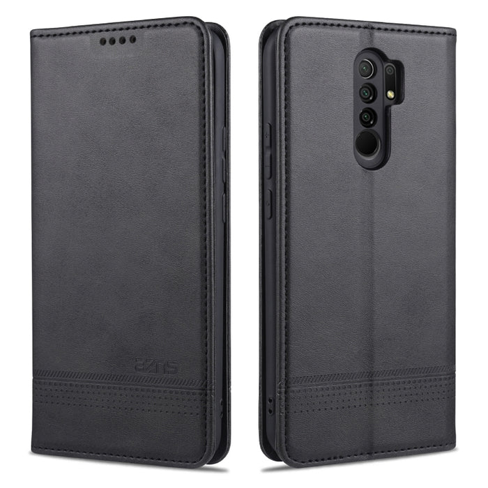 AZNS Estuche de cuero con tapa horizontal con textura de becerro magnético con ranuras para tarjetas y soporte y billetera, For Xiaomi Redmi 9, For Xiaomi Redmi Note 9 / 10X, For Xiaomi Mi 10 5G / 10 Pro 5G, For Xiaomi POCO X3 NFC, For Xiaomi Redmi 10X...