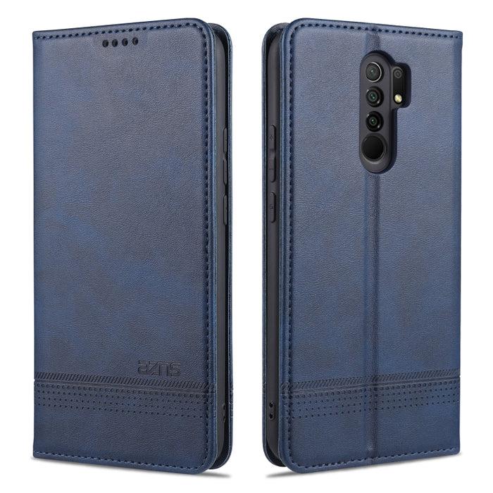 AZNS Estuche de cuero con tapa horizontal con textura de becerro magnético con ranuras para tarjetas y soporte y billetera, For Xiaomi Redmi 9, For Xiaomi Redmi Note 9 / 10X, For Xiaomi Mi 10 5G / 10 Pro 5G, For Xiaomi POCO X3 NFC, For Xiaomi Redmi 10X...