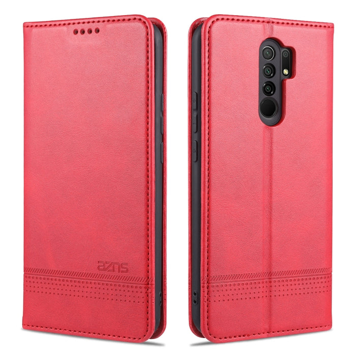 AZNS Estuche de cuero con tapa horizontal con textura de becerro magnético con ranuras para tarjetas y soporte y billetera, For Xiaomi Redmi 9, For Xiaomi Redmi Note 9 / 10X, For Xiaomi Mi 10 5G / 10 Pro 5G, For Xiaomi POCO X3 NFC, For Xiaomi Redmi 10X...