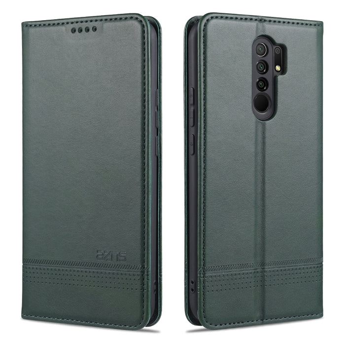 AZNS Estuche de cuero con tapa horizontal con textura de becerro magnético con ranuras para tarjetas y soporte y billetera, For Xiaomi Redmi 9, For Xiaomi Redmi Note 9 / 10X, For Xiaomi Mi 10 5G / 10 Pro 5G, For Xiaomi POCO X3 NFC, For Xiaomi Redmi 10X...