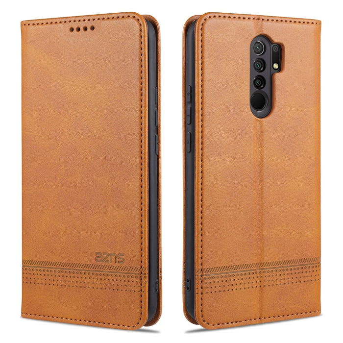 AZNS Estuche de cuero con tapa horizontal con textura de becerro magnético con ranuras para tarjetas y soporte y billetera, For Xiaomi Redmi 9, For Xiaomi Redmi Note 9 / 10X, For Xiaomi Mi 10 5G / 10 Pro 5G, For Xiaomi POCO X3 NFC, For Xiaomi Redmi 10X...