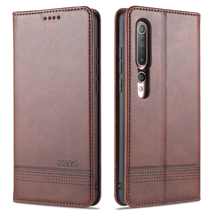 AZNS Estuche de cuero con tapa horizontal con textura de becerro magnético con ranuras para tarjetas y soporte y billetera, For Xiaomi Redmi 9, For Xiaomi Redmi Note 9 / 10X, For Xiaomi Mi 10 5G / 10 Pro 5G, For Xiaomi POCO X3 NFC, For Xiaomi Redmi 10X...