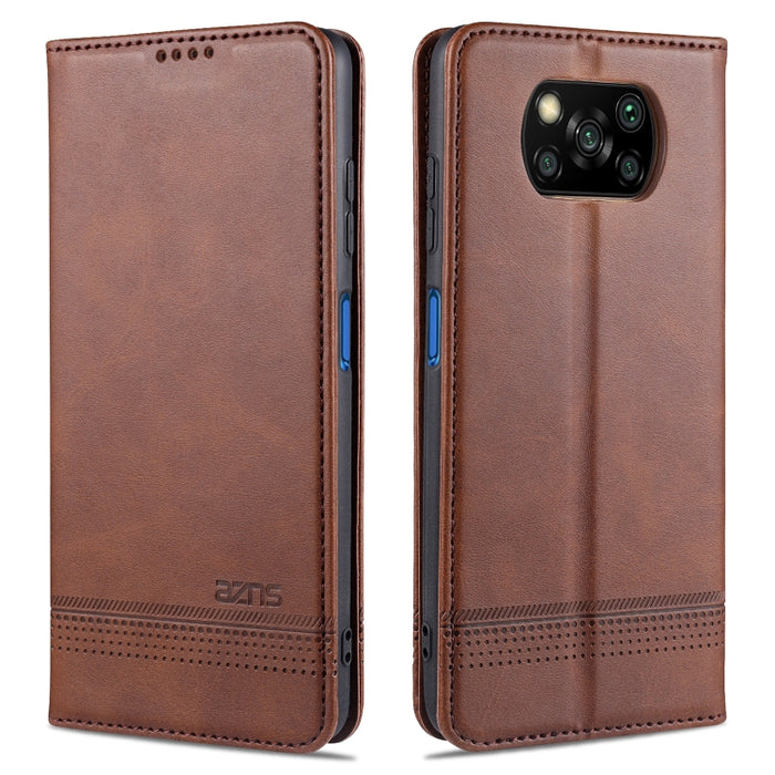 AZNS Estuche de cuero con tapa horizontal con textura de becerro magnético con ranuras para tarjetas y soporte y billetera, For Xiaomi Redmi 9, For Xiaomi Redmi Note 9 / 10X, For Xiaomi Mi 10 5G / 10 Pro 5G, For Xiaomi POCO X3 NFC, For Xiaomi Redmi 10X...