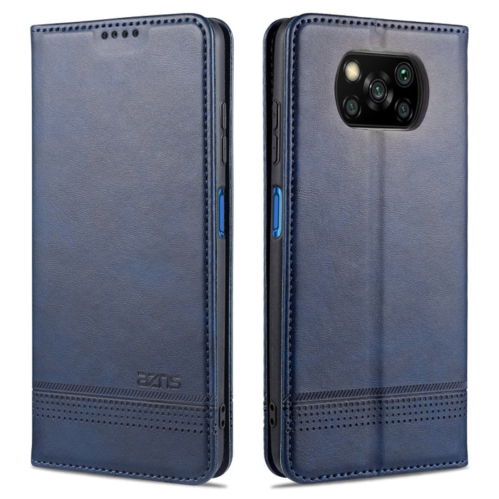 AZNS Estuche de cuero con tapa horizontal con textura de becerro magnético con ranuras para tarjetas y soporte y billetera, For Xiaomi Redmi 9, For Xiaomi Redmi Note 9 / 10X, For Xiaomi Mi 10 5G / 10 Pro 5G, For Xiaomi POCO X3 NFC, For Xiaomi Redmi 10X...