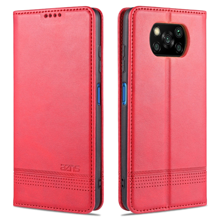 AZNS Estuche de cuero con tapa horizontal con textura de becerro magnético con ranuras para tarjetas y soporte y billetera, For Xiaomi Redmi 9, For Xiaomi Redmi Note 9 / 10X, For Xiaomi Mi 10 5G / 10 Pro 5G, For Xiaomi POCO X3 NFC, For Xiaomi Redmi 10X...