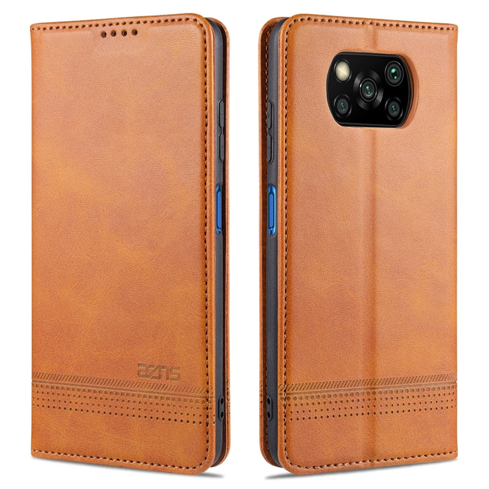AZNS Estuche de cuero con tapa horizontal con textura de becerro magnético con ranuras para tarjetas y soporte y billetera, For Xiaomi Redmi 9, For Xiaomi Redmi Note 9 / 10X, For Xiaomi Mi 10 5G / 10 Pro 5G, For Xiaomi POCO X3 NFC, For Xiaomi Redmi 10X...
