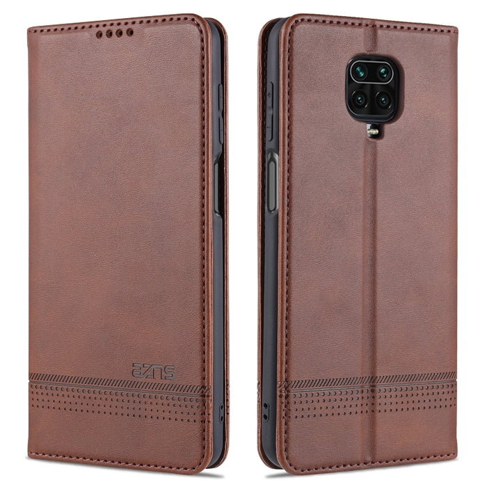 AZNS Estuche de cuero con tapa horizontal con textura de becerro magnético con ranuras para tarjetas y soporte y billetera, For Xiaomi Redmi 9, For Xiaomi Redmi Note 9 / 10X, For Xiaomi Mi 10 5G / 10 Pro 5G, For Xiaomi POCO X3 NFC, For Xiaomi Redmi 10X...