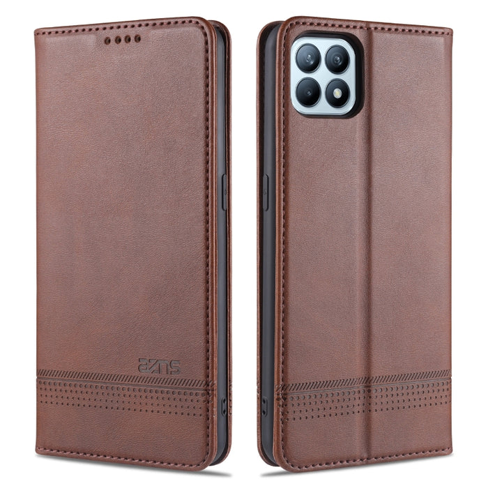 AZNS Estuche de cuero con tapa horizontal con textura de becerro magnético con ranuras para tarjetas y soporte y billetera, For Xiaomi Redmi 9, For Xiaomi Redmi Note 9 / 10X, For Xiaomi Mi 10 5G / 10 Pro 5G, For Xiaomi POCO X3 NFC, For Xiaomi Redmi 10X...