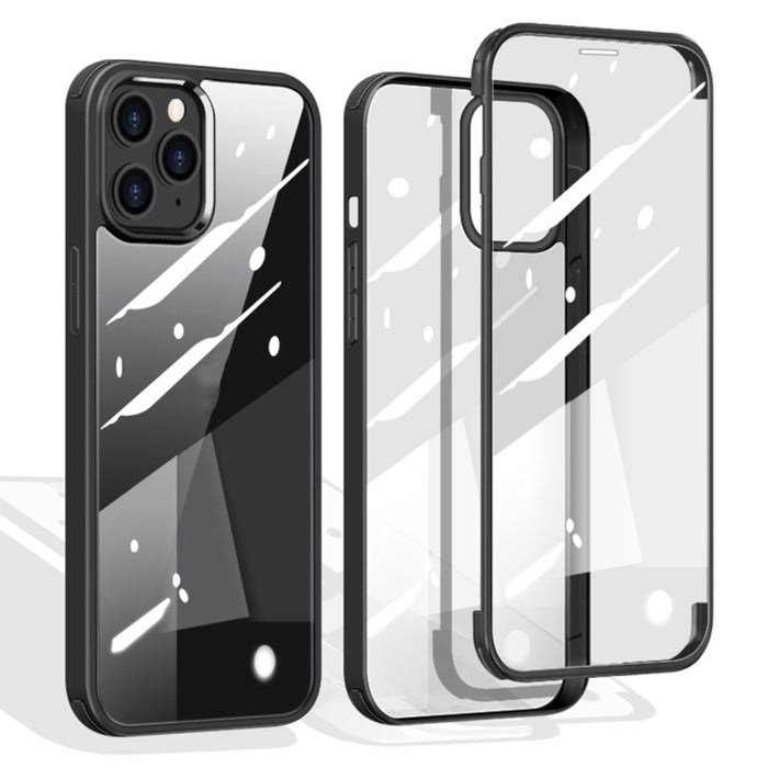 Estuche protector de vidrio de plástico de doble cara, For iPhone 12 mini, For iPhone 12 / 12 Pro, For iPhone 12 Pro Max