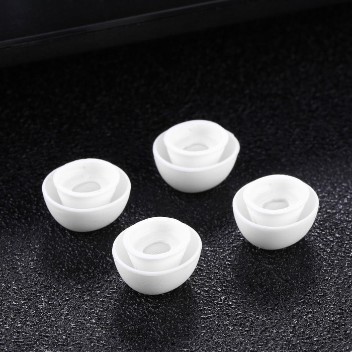 2 pares de tapones para los oídos de silicona suave con red para auriculares AirPods