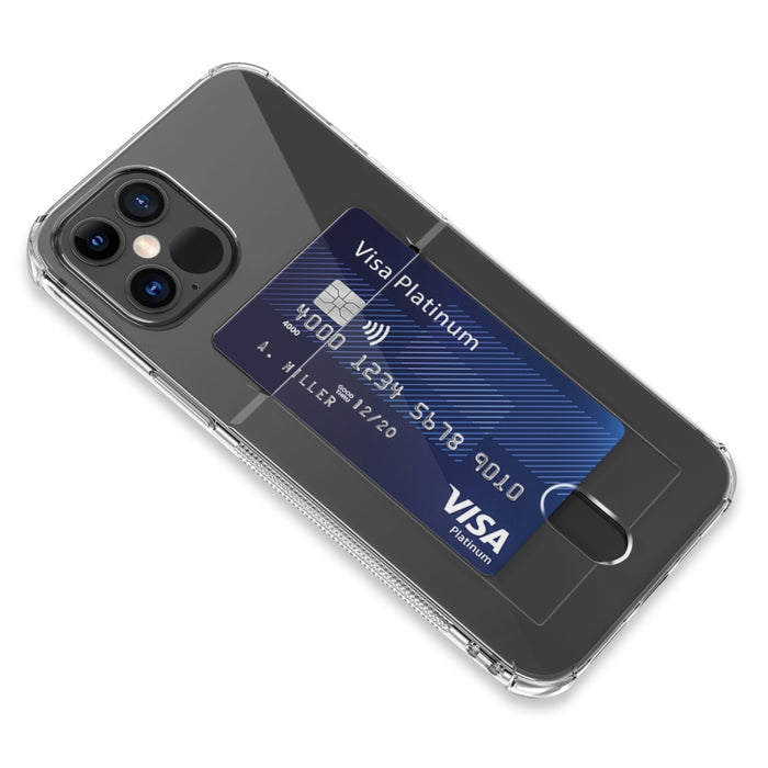 Funda protectora transparente de TPU con ranuras para tarjetas