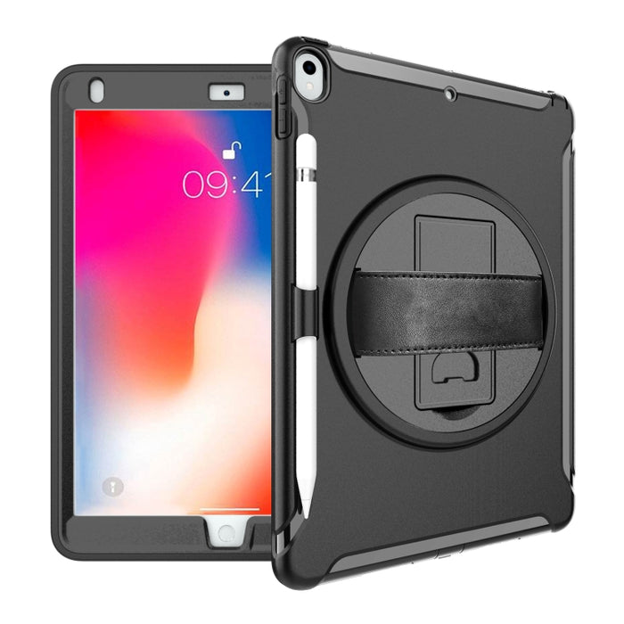 Cubierta protectora de PC + TPU con rotación de 360 grados con soporte y correa de mano