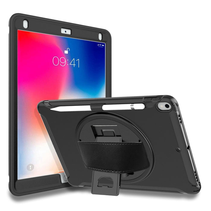 Cubierta protectora de PC + TPU con rotación de 360 grados con soporte y correa de mano