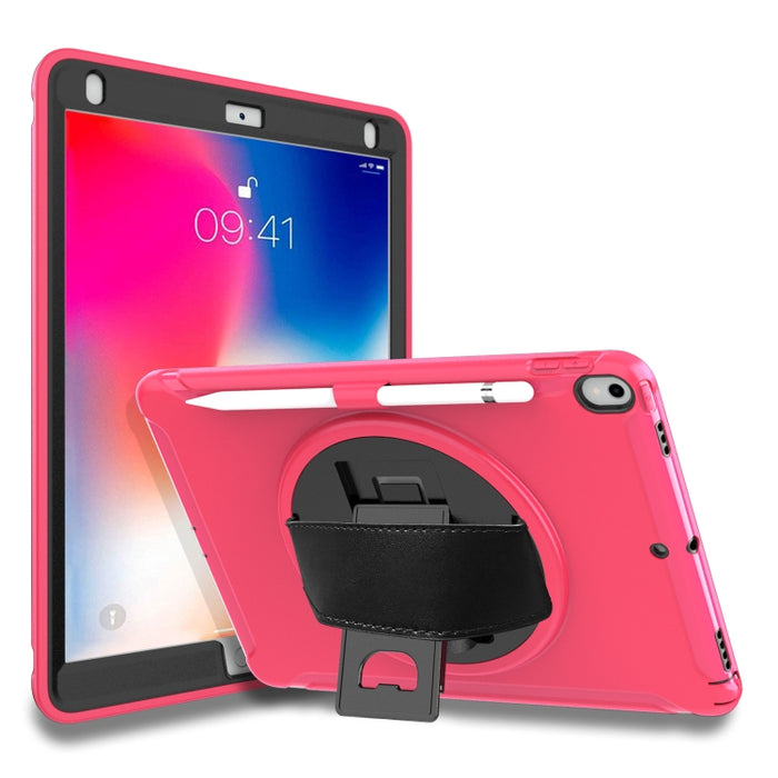 Cubierta protectora de PC + TPU con rotación de 360 grados con soporte y correa de mano