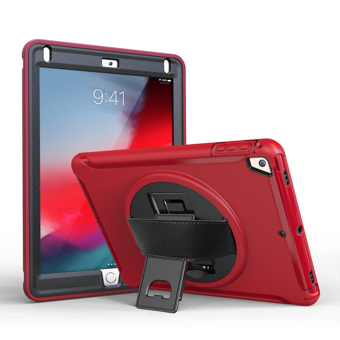 Cubierta protectora de PC + TPU con rotación de 360 grados con soporte y correa de mano