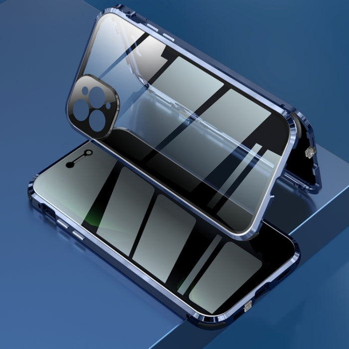 Caja de vidrio templado de doble cara con marco de metal magnético a prueba de golpes de cuatro esquinas, For iPhone 11 Pro Max, For iPhone 11 Pro, For iPhone 12, For iPhone 12 Pro, For iPhone 12 Pro Max