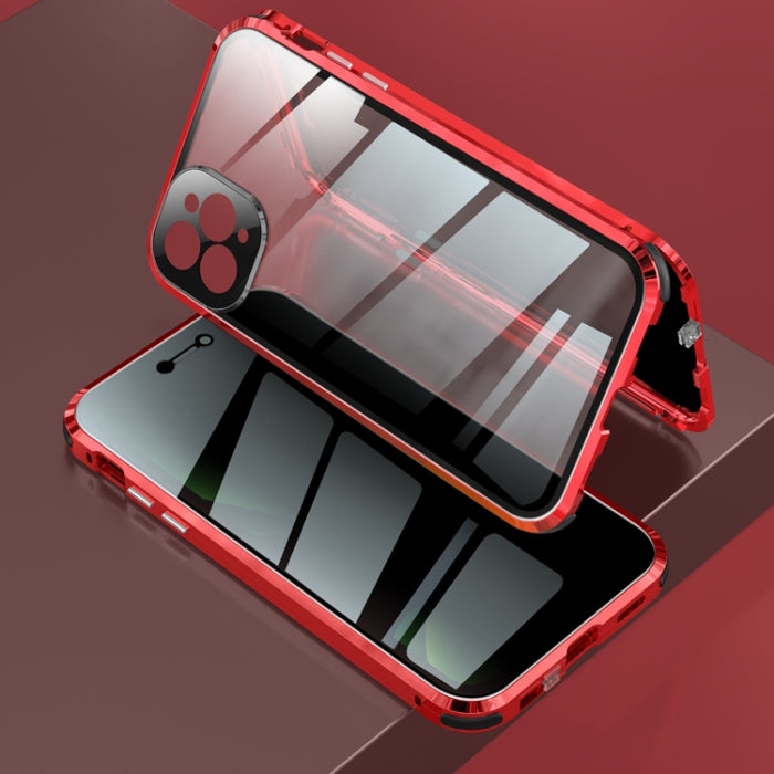 Caja de vidrio templado de doble cara con marco de metal magnético a prueba de golpes de cuatro esquinas, For iPhone 11 Pro Max, For iPhone 11 Pro, For iPhone 12, For iPhone 12 Pro, For iPhone 12 Pro Max