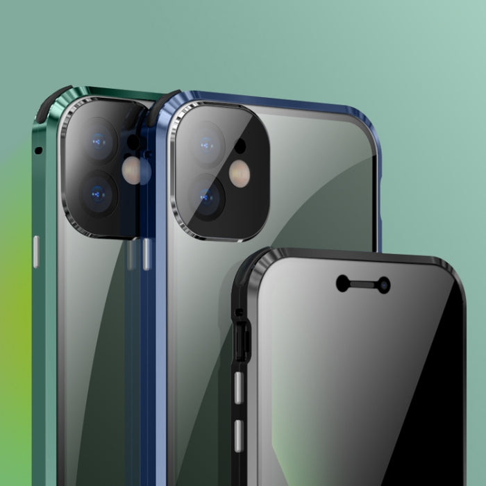 Caja de vidrio templado de doble cara con marco de metal magnético a prueba de golpes de cuatro esquinas, For iPhone 11 Pro Max, For iPhone 11 Pro, For iPhone 12, For iPhone 12 Pro, For iPhone 12 Pro Max