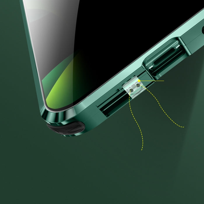 Caja de vidrio templado de doble cara con marco de metal magnético a prueba de golpes de cuatro esquinas, For iPhone 11 Pro Max, For iPhone 11 Pro, For iPhone 12, For iPhone 12 Pro, For iPhone 12 Pro Max