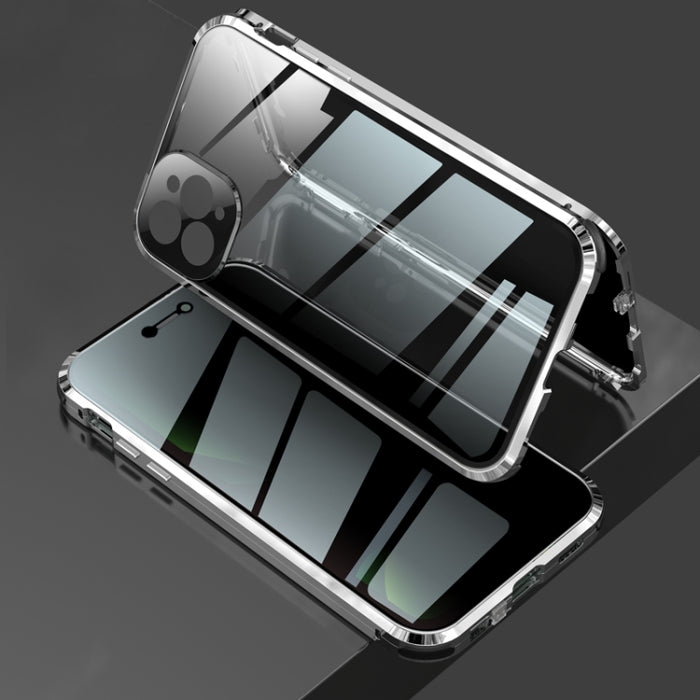 Caja de vidrio templado de doble cara con marco de metal magnético a prueba de golpes de cuatro esquinas, For iPhone 11 Pro Max, For iPhone 11 Pro, For iPhone 12, For iPhone 12 Pro, For iPhone 12 Pro Max