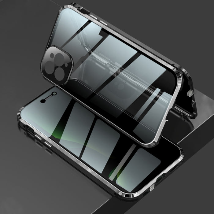 Caja de vidrio templado de doble cara con marco de metal magnético a prueba de golpes de cuatro esquinas, For iPhone 11 Pro Max, For iPhone 11 Pro, For iPhone 12, For iPhone 12 Pro, For iPhone 12 Pro Max