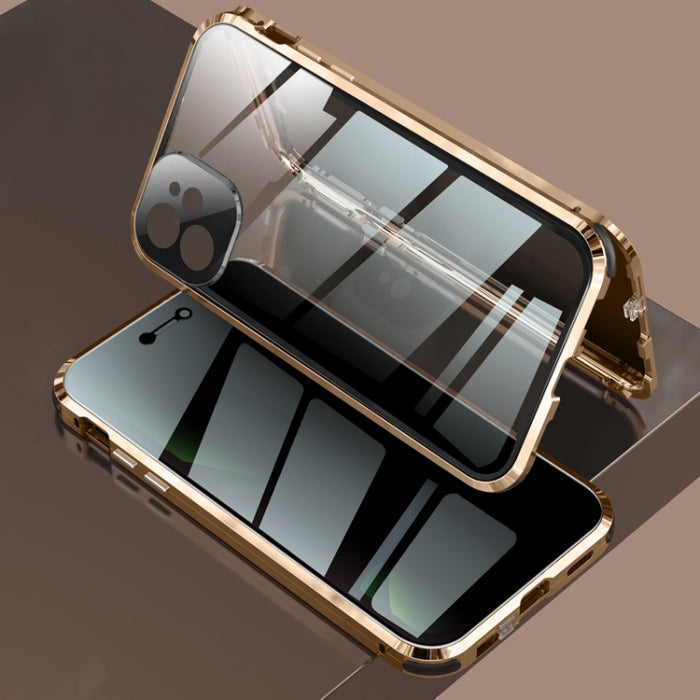 Caja de vidrio templado de doble cara con marco de metal magnético a prueba de golpes de cuatro esquinas, For iPhone 11 Pro Max, For iPhone 11 Pro, For iPhone 12, For iPhone 12 Pro, For iPhone 12 Pro Max