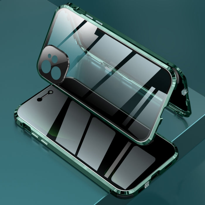 Caja de vidrio templado de doble cara con marco de metal magnético a prueba de golpes de cuatro esquinas, For iPhone 11 Pro Max, For iPhone 11 Pro, For iPhone 12, For iPhone 12 Pro, For iPhone 12 Pro Max