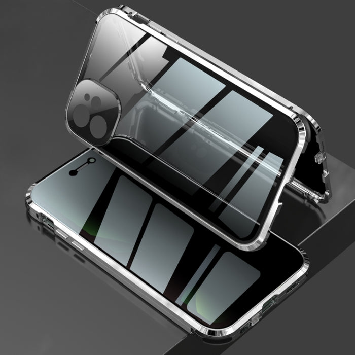 Caja de vidrio templado de doble cara con marco de metal magnético a prueba de golpes de cuatro esquinas, For iPhone 11 Pro Max, For iPhone 11 Pro, For iPhone 12, For iPhone 12 Pro, For iPhone 12 Pro Max