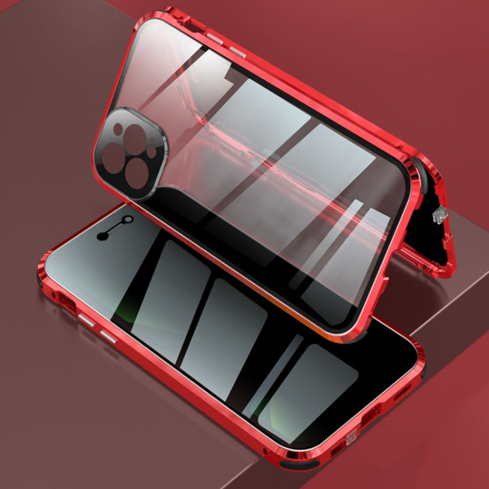 Caja de vidrio templado de doble cara con marco de metal magnético a prueba de golpes de cuatro esquinas, For iPhone 11 Pro Max, For iPhone 11 Pro, For iPhone 12, For iPhone 12 Pro, For iPhone 12 Pro Max