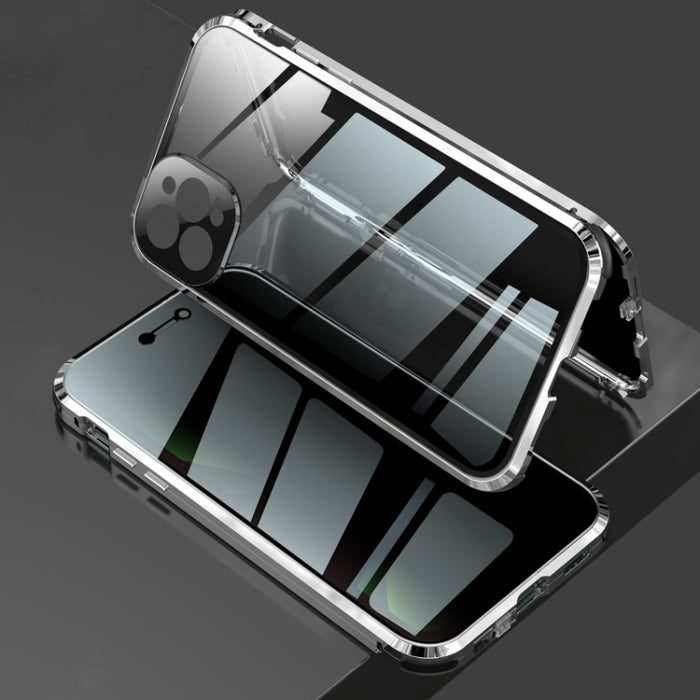 Caja de vidrio templado de doble cara con marco de metal magnético a prueba de golpes de cuatro esquinas, For iPhone 11 Pro Max, For iPhone 11 Pro, For iPhone 12, For iPhone 12 Pro, For iPhone 12 Pro Max
