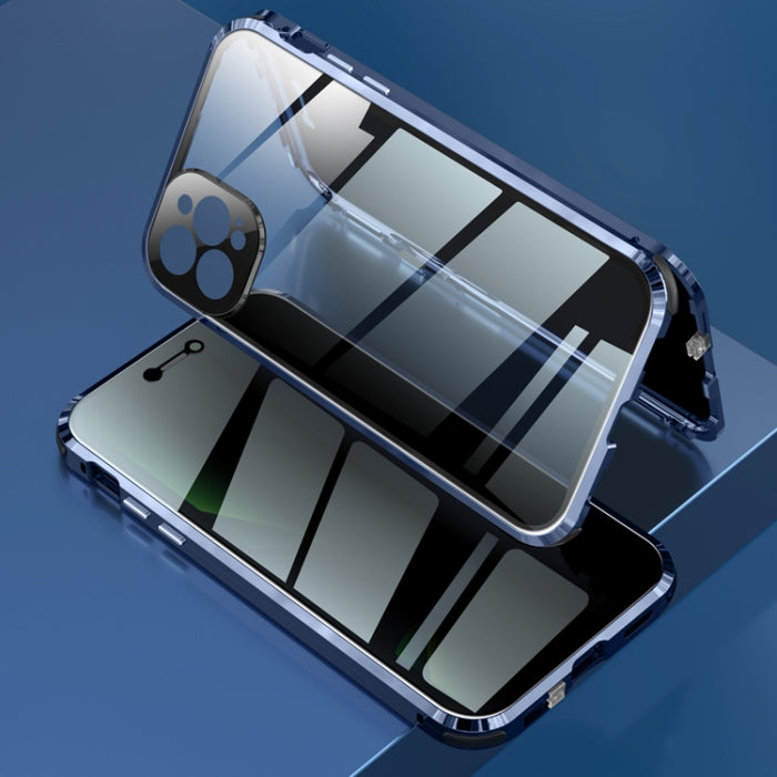 Caja de vidrio templado de doble cara con marco de metal magnético a prueba de golpes de cuatro esquinas, For iPhone 11 Pro Max, For iPhone 11 Pro, For iPhone 12, For iPhone 12 Pro, For iPhone 12 Pro Max