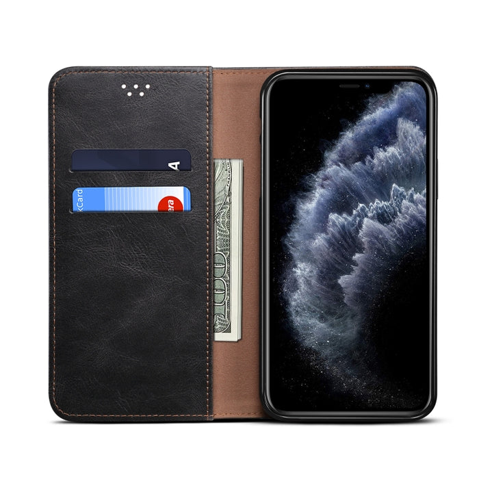 Estuche de cuero con tapa horizontal con textura de caballo loco de cera simple con ranuras para tarjetas y billetera, For iPhone 11, For iPhone 11 Pro, For iPhone 11 Pro Max, For iPhone 12 mini, For iPhone 12 / 12 Pro, For iPhone 12 Pro Max           ...