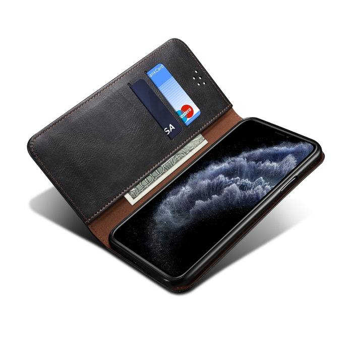 Estuche de cuero con tapa horizontal con textura de caballo loco de cera simple con ranuras para tarjetas y billetera, For iPhone 11, For iPhone 11 Pro, For iPhone 11 Pro Max, For iPhone 12 mini, For iPhone 12 / 12 Pro, For iPhone 12 Pro Max           ...