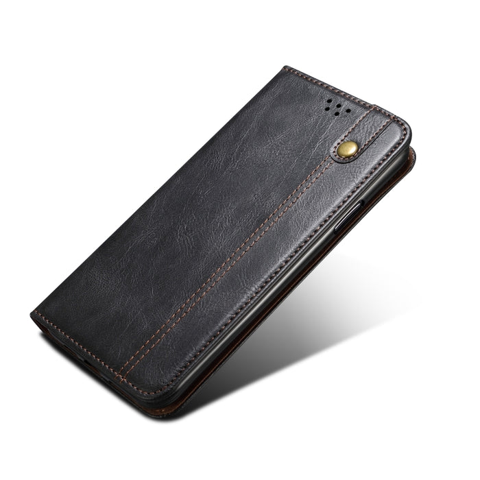 Estuche de cuero con tapa horizontal con textura de caballo loco de cera simple con ranuras para tarjetas y billetera, For iPhone 11, For iPhone 11 Pro, For iPhone 11 Pro Max, For iPhone 12 mini, For iPhone 12 / 12 Pro, For iPhone 12 Pro Max           ...