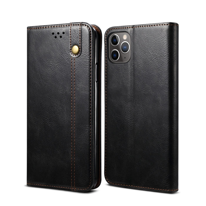 Estuche de cuero con tapa horizontal con textura de caballo loco de cera simple con ranuras para tarjetas y billetera, For iPhone 11, For iPhone 11 Pro, For iPhone 11 Pro Max, For iPhone 12 mini, For iPhone 12 / 12 Pro, For iPhone 12 Pro Max           ...