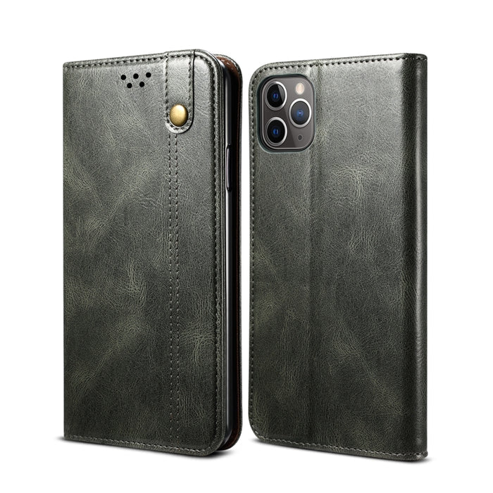 Estuche de cuero con tapa horizontal con textura de caballo loco de cera simple con ranuras para tarjetas y billetera, For iPhone 11, For iPhone 11 Pro, For iPhone 11 Pro Max, For iPhone 12 mini, For iPhone 12 / 12 Pro, For iPhone 12 Pro Max           ...